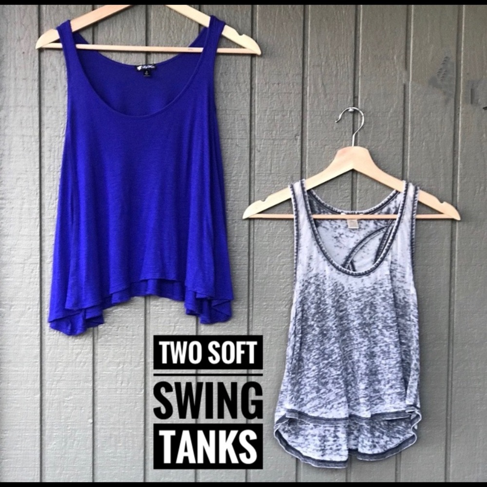 2 swing crop tank tops, Size SM Bozzolo/Lily White